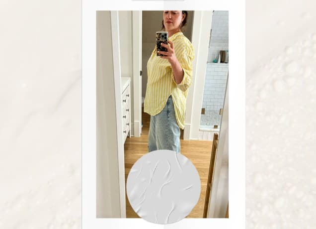 Original photos creating collage of Kizik Monaco shoes on model