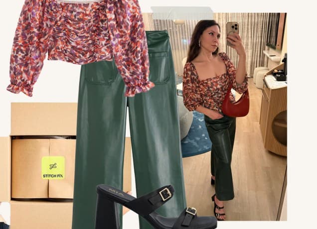 Stitch Fix Petite Review: Outfit collage and original photo of Stephanie Maida