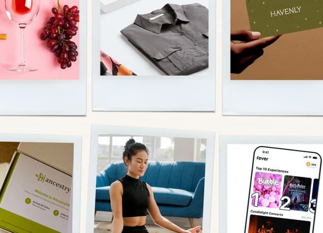 Virtual gifts: Collage of last-minute gifts