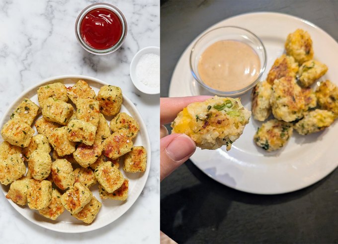 best kid-friendly side dish recipes: cheesy cauliflower tots