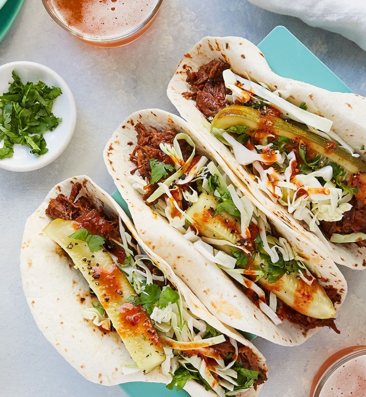 birthday dinner ideas: slow cooker korean short rib tacos