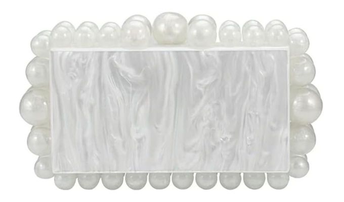 Cuxva Acrylic Beaded Clutch