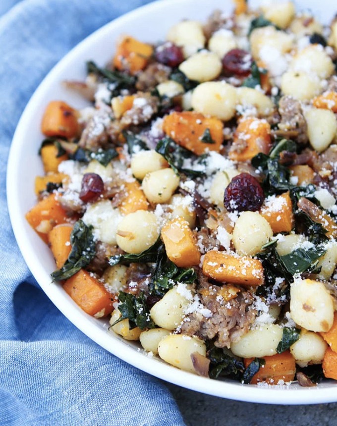 easy gnocchi recipes: butternut squash, sausage and kale gnocchi