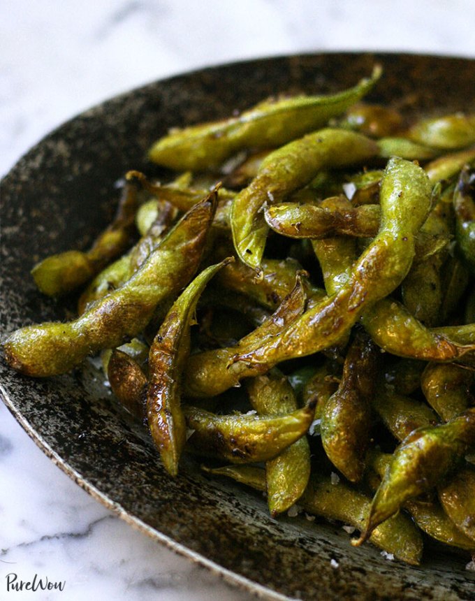 easy snacks to make at home: roasted edamame