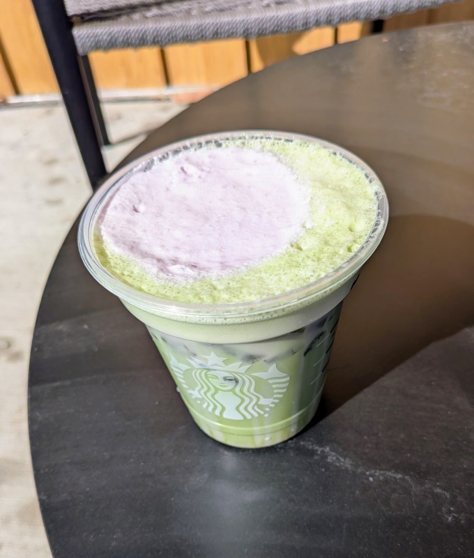 iced lavender cream matcha