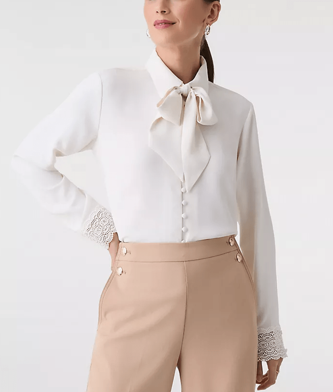 ann taylor tie neck top