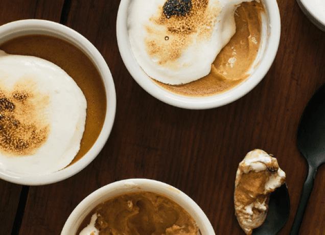 high-protein sweet potato pots de creme dessert