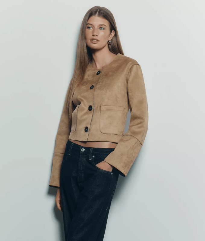anthropologie spring finds: suede jacket