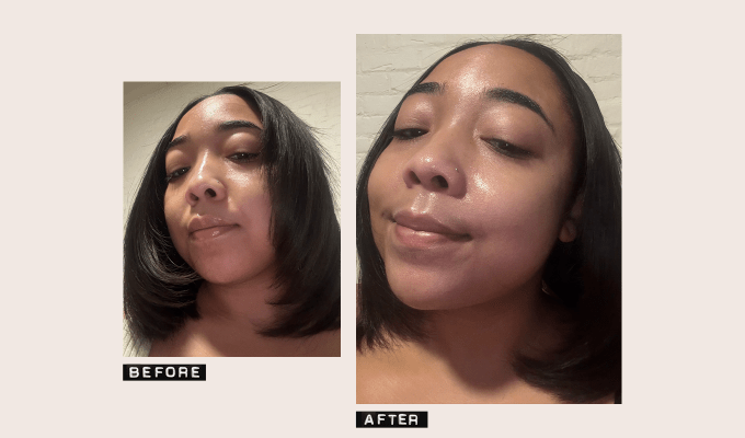 Isle of Paradise Self-Tanning Face Drops: Destinee Scott before and after photos.