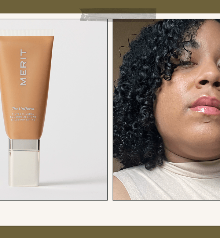merit the uniform tinted sunscreen review a photo of chelsea candelario